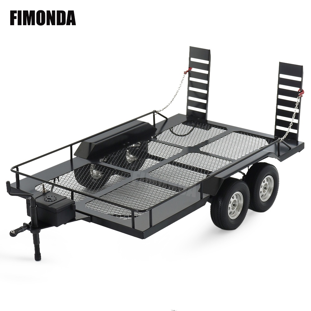 ชุดรถพ่วงโลหะ สเกล 1/10 สําหรับรถไต่หินบังคับ Axial SCX10 D90 Wrangler TRX4 TRX6 Redcat GEN8 RGT 86100 SMT CFX CC01 CC02 LC80