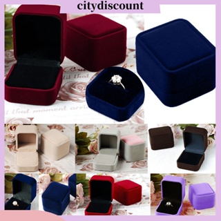 &lt;citydiscount&gt; กล่องเก็บเครื่องประดับ ต่างหู แหวน แบบเปิด ทรงสี่เหลี่ยม