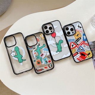 【Beware Of Dinosaurs】CASETIFY เคสป้องกันโทรศัพท์มือถืออะคริลิค ลายตัวอักษร แกะสลัก สําหรับ iPhone 14 Pro MAX 11 12 13 Pro MAX 14 Plus