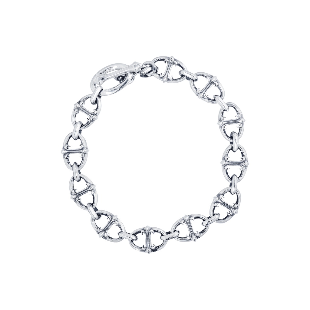 the Sanction Chain bracelet สร้อยข้อมือเงินแท้ 925 แกะมือขัดเงาพิเศษ พร้อมลงดำขับลาย ลาย "โซ่ศักดิ์สิทธิ์ดั่งอาวุธ"