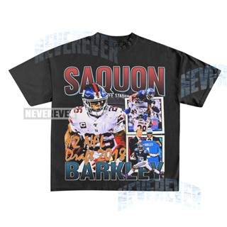 Saquon Barkey 90s เสื้อยืดลําลอง แขนสั้น พิมพ์ลายกราฟิก New York Giants สไตล์วินเทจ ยุค 90s Nfl สําหรับผู้ชาย ผู้หญิง