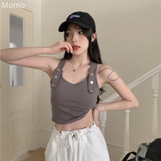 momo~สาวฮอตเซ็กซี่ Halter Vest ใหม่ผอม Super Short Top MX209