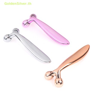 Goldensilver ลูกกลิ้งนวดหน้า รูปตัว Y 3D สีเงิน สําหรับยกกระชับใบหน้า ลดริ้วรอย TH