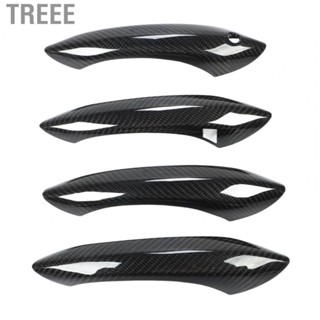 Treee Side Door Handle Protector  Carbon Fiber Smooth Surface Car Exterior Door Handle Cover Easy Installation  for Car