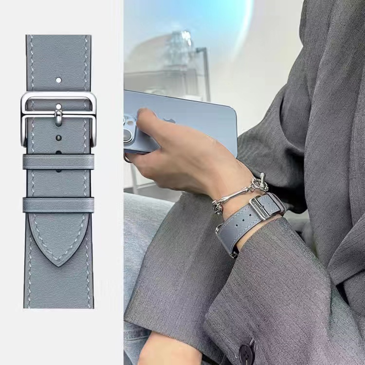 สายนาฬิกาข้อมือหนัง สําหรับ Smart Watch series 44 มม. 45 มม. 41 มม. 40 มม. 49 มม. 42 มม. 46 มม. 38 มม. i Watch series 3 4 5 6 SE 7 8 9 10 ultra 2 Bands