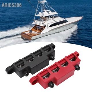 Aries306 คู่บล็อกกระจายพลังงานสีแดงดำบัสบาร์ M8 ขั้วกระดุมสำหรับรถยนต์ RVs เรือยอทช์