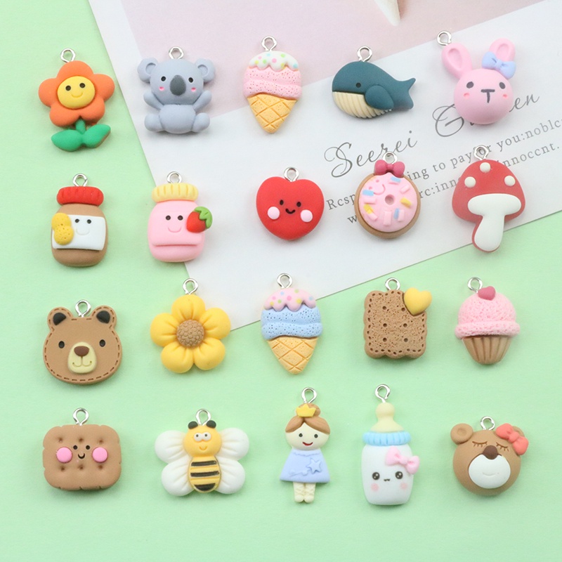 จี้เรซิ่น รูปดอกทานตะวัน โคอาล่า ขวดนม ขนาดเล็ก แฮนด์เมด diy สําหรับทําเครื่องประดับ ต่างหู ผม