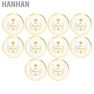 Hanhan Disposable Paper Plates Paper Plates Bronzing Design Cut Resistant for Banquets for Parties