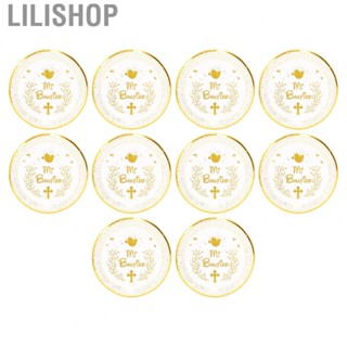 Lilishop Disposable Paper Plates Paper Plates Microwave Safe Round Shape for Parties for Banquets