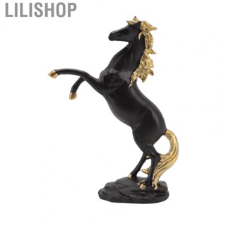 Lilishop Horse Sculpture Ornament Odorless Modern Standing Horse Statue Wealth Moral Lifelike for Living Room for  Cabinet