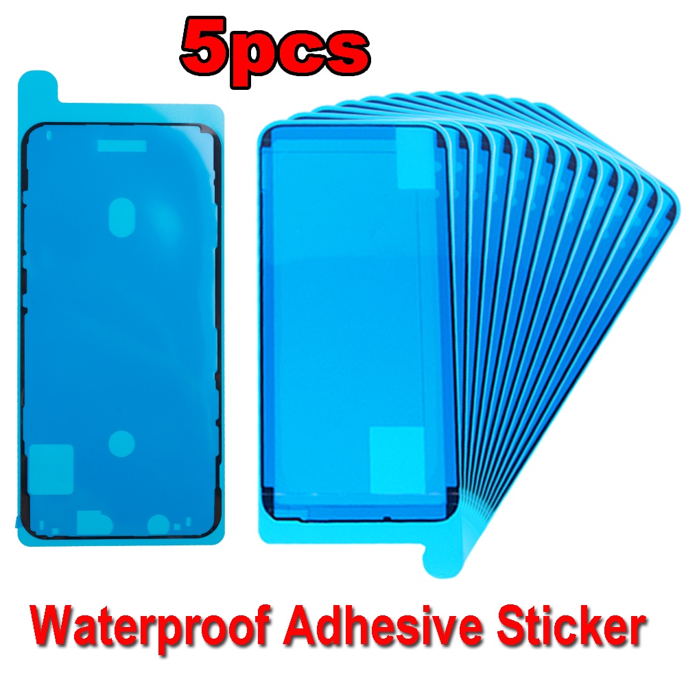 สติกเกอร์เทปหน้าจอ LCD กันน้ํา มีกาวในตัว สําหรับโทรศัพท์ 6S 7 8 PLUS X XR XS 11 12 13 14 Pro MAX MINI 5 ชิ้นต่อล็อต