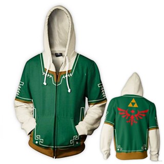 Mg The Legend of Zelda ใหม่ เสื้อแจ็กเก็ต แขนยาว มีซิป คอสเพลย์ 3D พลัสไซซ์ แฟชั่น สําหรับผู้หญิง และผู้ชาย