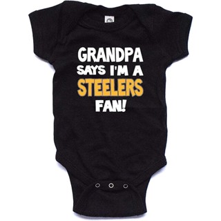 Nanycrafts ทารก &amp;#39; s My Grandpa Says I&amp;#39; m a Steelers Fan บอดี้สูท, Baby Steelers Fan SXHC