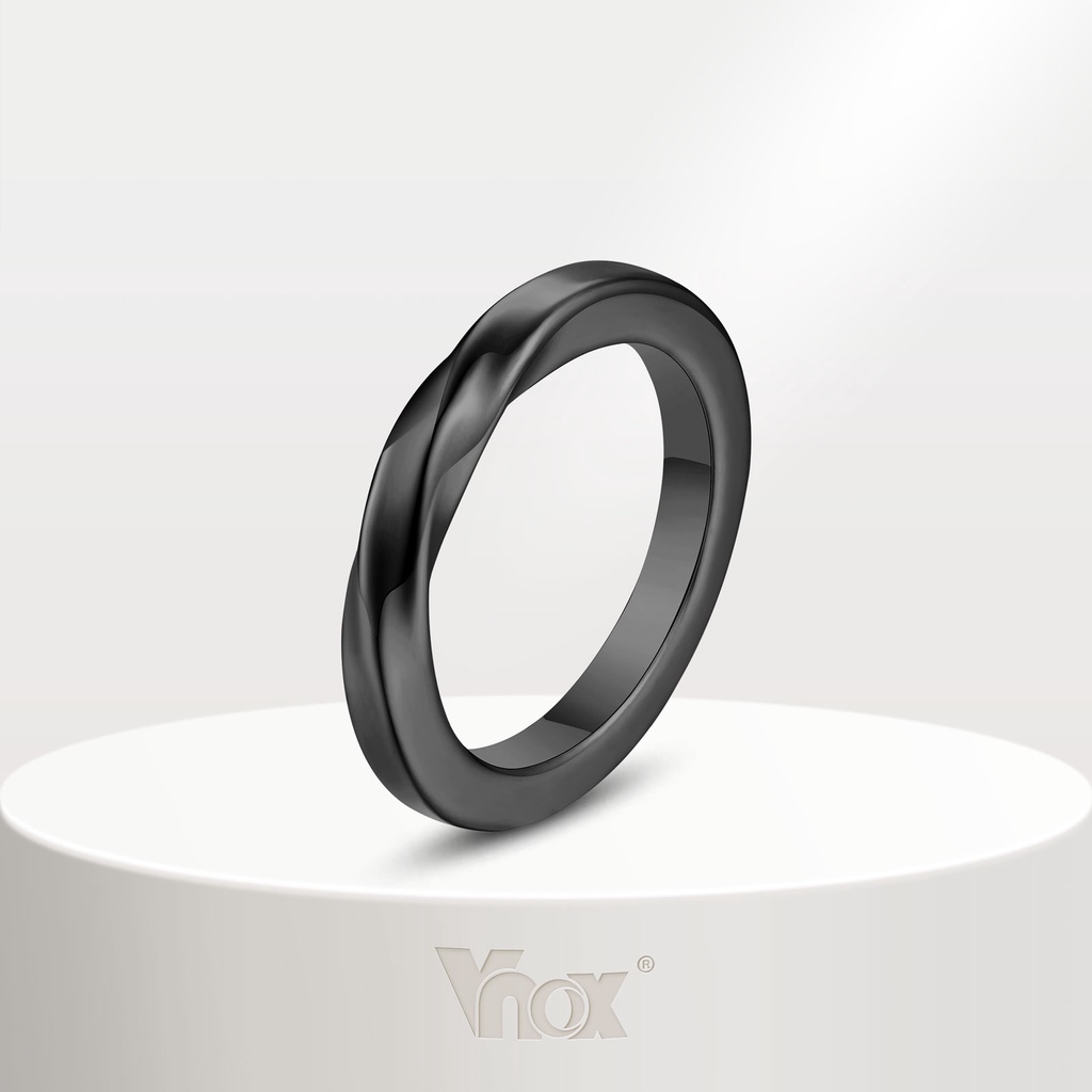 Vnox แหวนสเตนเลส 3 มม. ปรับได้ เครื่องประดับแฟชั่น สําหรับผู้ชาย