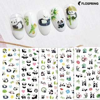 Flospring สติกเกอร์ติดเล็บ ลายแพนด้าน่ารัก มีกาวในตัว DIY