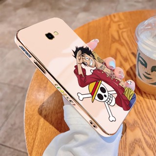 สําหรับ Samsung Galaxy J4 J6 Plus J7 Pro J5 J7 Prime 2017 J730 ขอบสี่เหลี่ยม มองเห็นที่มืด ลาย D.Luffy เคสโทรศัพท์ แบบนิ่ม ชุบหรูหรา