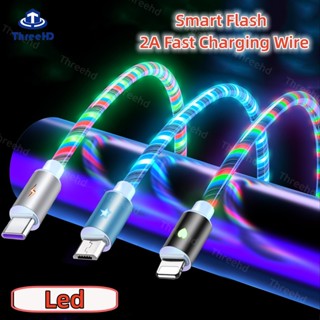 สายชาร์จ 100% LED 2A ชาร์จเร็ว คุณภาพสูง สําหรับ Type-C IOS Micro-USB