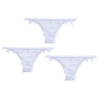 Annebra กางเกงใน **ยกแพ็ค ถูกกว่า** แพ็ค 3 ตัว ทรงจีสตริง ผ้าลูกไม้ G-String Panty Pack รุ่น AU3-776 สีฟ้าอ่อน