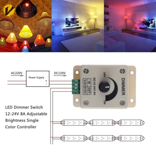 สวิตช์หรี่ไฟ LED 12-24V 8A ปรับความสว่างได้ ควบคุมสีเดียว