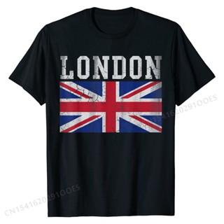 เสื้อยืด ผ้าฝ้าย พิมพ์ลายกราฟฟิค London England Union ขนาดใหญ่ สไตล์วินเทจ สําหรับผู้ชาย