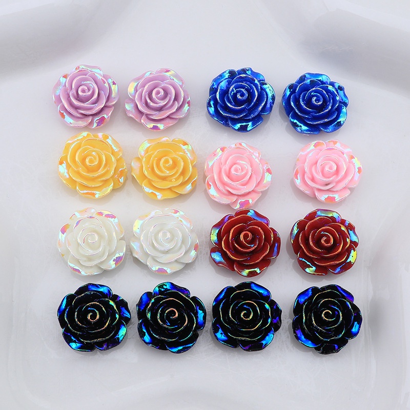10 ชิ้น Luminous Shinny Rose ดอกไม้ Charms สําหรับ DIY (6-255)