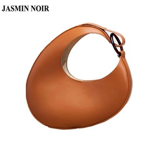 Jasmin NOIR กระเป๋าถือ กระเป๋าสะพายข้าง ทรงกลม หนัง PU เรียบง่าย สําหรับผู้หญิง