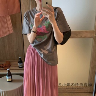 [พีชที่ต้องการ]✔ชุดเสื้อยืดแขนสั้น กระโปรงลําลอง เข้ารูป 2023