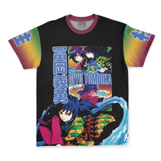 เสื้อยืด พิมพ์ลาย Giyu Tomioka V3 Demon Slayer แฟชั่นสตรีท