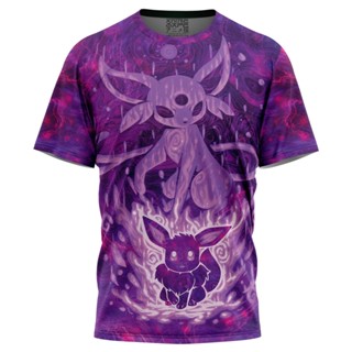 เสื้อยืด พิมพ์ลายโปเกม่อน Trippy Blazing Espeon