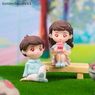 Goldensquare ฟิกเกอร์คู่รัก แบบพลาสติก ขนาดเล็ก สําหรับตกแต่งบ้านตุ๊กตา สวนขวด 1 คู่