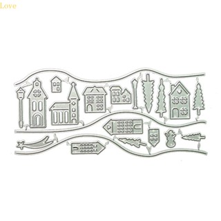 Love House แผ่นแม่แบบโลหะ ตัดลายนูน สําหรับตกแต่งสมุดอัลบั้ม การ์ด กระดาษ DIY