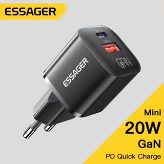 Essager 20W GaN USB Type C ที่ชาร์จ PD ชาร์จเร็ว โทรศัพท์ QC 3.0 ชาร์จเร็ว