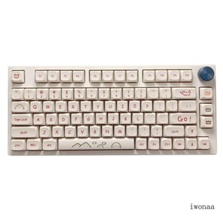 Iwo ชุดปุ่มกดคีย์บอร์ด ลายการ์ตูนกราฟฟิตี้ PBT ย้อมสี XDA 129 คีย์