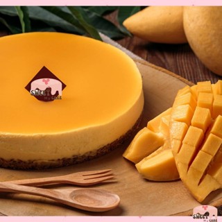 🎂MANGO CHEESECAKEชีสเค้กรสมะม่วง ทานแล้วสดชื่น หอม อร่อย ด้านล่างเป็นเม็ดมะม่วง  ส่งด่วนในวันด้วยLalamove เค้กวันเกิด