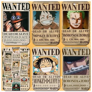 ซองใส่บัตรธนาคาร บัตรประจําตัว ลายการ์ตูนอนิเมะ One Piece Wanted Luffy Zoro DIY สําหรับนักเรียน