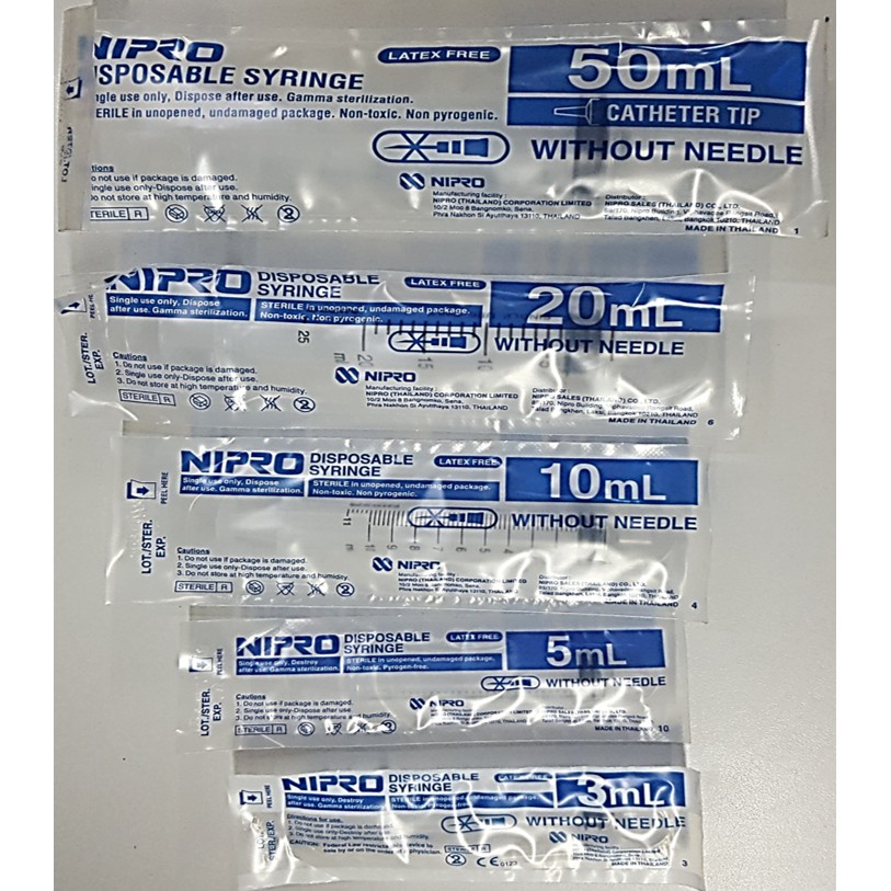 Syringe Nipro กระบอกฉีดยาแบบพลาสติก  Nipro