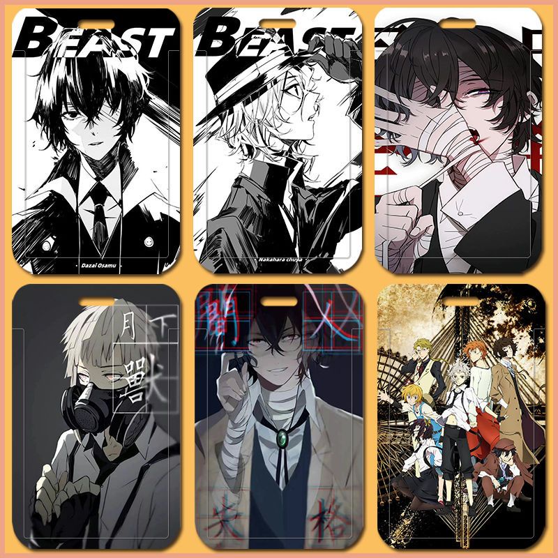 อะนิเมะการ์ตูน Bungo Stray Dogs แท็กชื่อ DIY โรงเรียนนักเรียน ID Card Holder MRT Card Bus Card Bank 