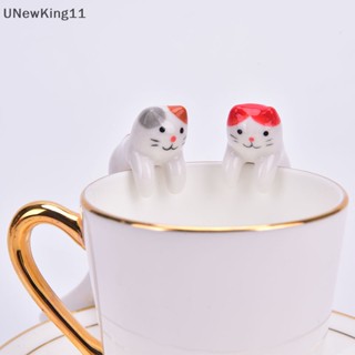 Unewking ช้อนกาแฟเซรามิค ลายการ์ตูนแมวน่ารัก 1 ชิ้น