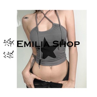 EMILIA SHOP เสื้อยืด เสื้อครอป เสื้อผ้าแฟชั่นผู้หญิง สไตล์เกาหลี ins 2023 ใหม่  A20K0O9  0625