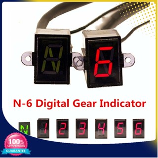 ไฟแสดงสถานะเกียร์รถจักรยานยนต์ LED N-6 Speed Shift Clutch Lever Gauge