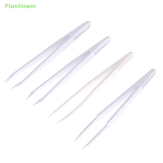 (Plusflower) แหนบอิเล็กทรอนิกส์ ป้องกันไฟฟ้าสถิตย์ ปลายโค้งตรง ใหม่