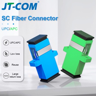 Jt-com อะแดปเตอร์ข้อต่อไฟเบอร์ออปติก FTTH SC-SC SC ตัวเมีย เป็น SC ตัวเมีย UPC Simplex 50 ชิ้น