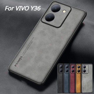 เคสโทรศัพท์หนังแกะ ซิลิโคนนิ่ม กันกระแทก ป้องกันเลนส์กล้อง สําหรับ VIVO Y36 Y35 Y22 Y22S V27e V27 Pro