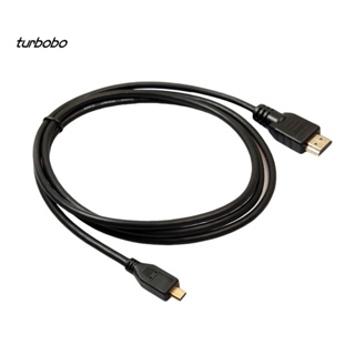 Turbobo อะแดปเตอร์สายเคเบิล 1.5 ม. 1080P 3D ตัวผู้ Micro HDMI เป็น HDMI สําหรับกล้อง HDTV PS3 โทรศัพท์