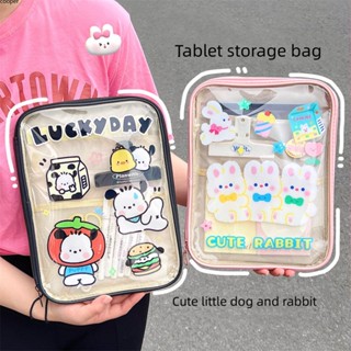 【ในการจัดส่ง】Original Cartoon Pvc Waterproof Transparent Tablet Bag Storage Bag Sweet And Cute 11 Inch Tablet Pc Clutch Bag