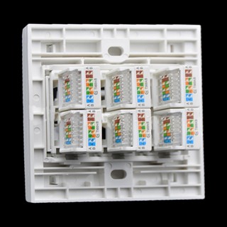 [springevenwell] ซ็อกเก็ตแผงเครือข่าย 86 ประเภท RJ45 Cat5e 6 พอร์ต