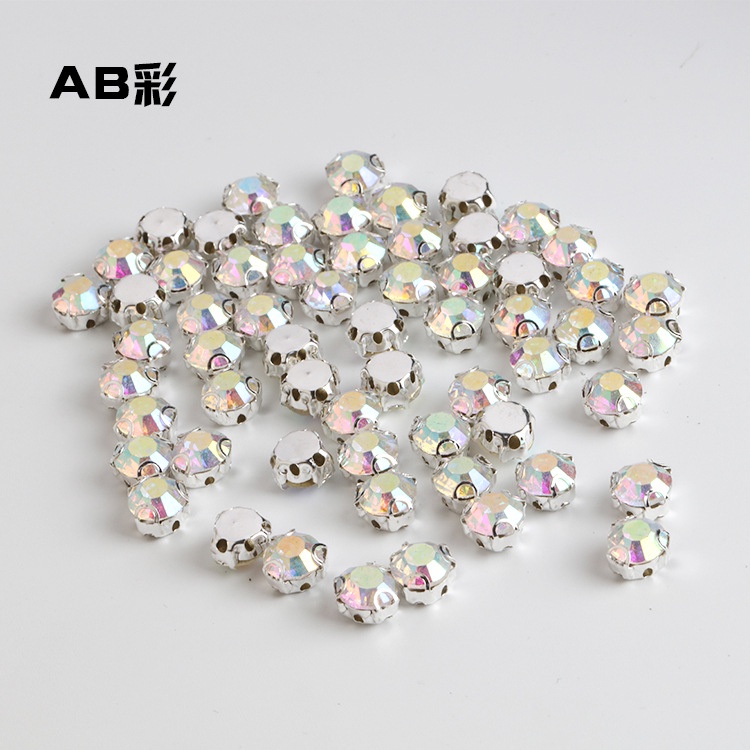 เพชรเทียม พลอยเทียม คริสตัล ทรงกลม 3D พร้อมกรงเล็บ สําหรับเย็บเสื้อผ้า ชุดเดรส ทํางาน - รูปที่ 4