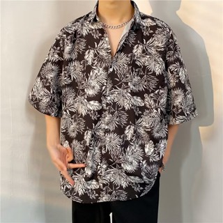 เสื้อเชิ้ตแขนสั้น ผ้าเรยอน แบบแห้งเร็ว ระบายอากาศ เหมาะกับเดินชายหาด สไตล์ฮาวาย สําหรับผู้ชาย X0336
