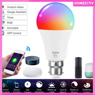 [พร้อม] Zigbee หลอดไฟ LED อัจฉริยะ RGB สีสันหรี่แสงได้ Magic Light Bulb Timing Function Multi Scenarios Patterns Smart Speaker Voice Control