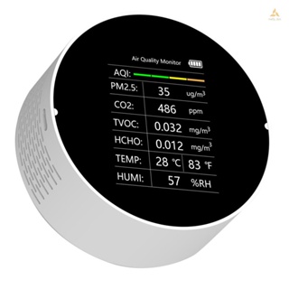 (swmfth) เครื่องตรวจจับคุณภาพอากาศ 7 In 1 PM2.5 TVOC CO2 HCHO AQI อเนกประสงค์ สําหรับบ้าน ออฟฟิศ รถยนต์